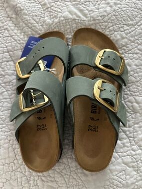 birkenstock dress blue Arizona Suede Leather in Color Baby Blue